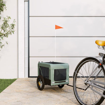 Rimorchio da Bici per Animali Grigio e Nero Oxford e Ferro - homemem39