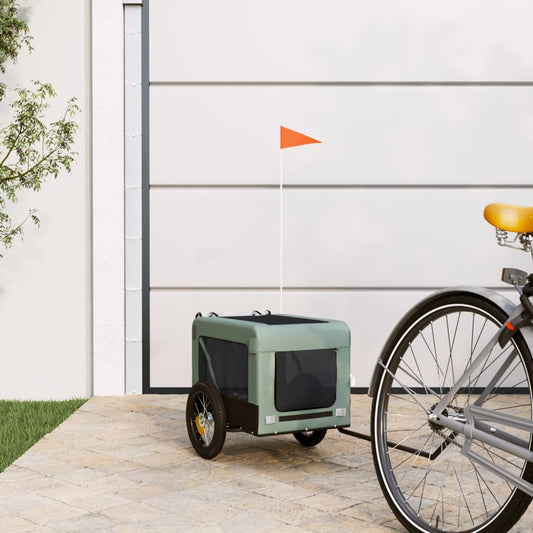 Rimorchio da Bici per Animali Grigio e Nero Oxford e Ferro - homemem39