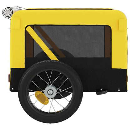 Rimorchio da Bici per Animali Giallo e Nero Oxford e Ferro - homemem39