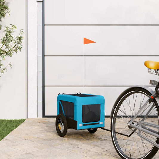 Rimorchio da Bici per Animali Blu e Nero Oxford e Ferro - homemem39