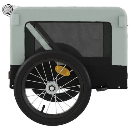 Rimorchio da Bici per Animali Grigio e Nero Oxford e Ferro - homemem39