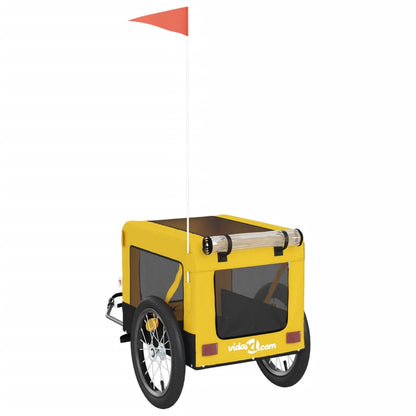 Rimorchio da Bici per Animali Giallo e Nero Oxford e Ferro - homemem39