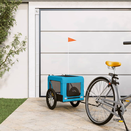 Rimorchio da Bici per Animali Blu e Nero Oxford e Ferro - homemem39