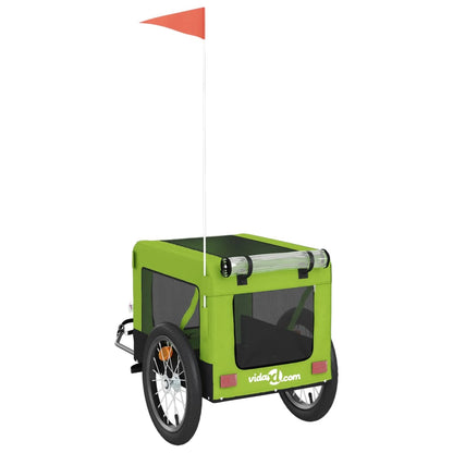 Rimorchio da Bici per Animali Verde e Nero Oxford e Ferro - homemem39