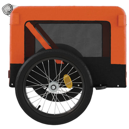 Rimorchio da Bici per Animali Arancione e Nero Oxford e Ferro | homemem39