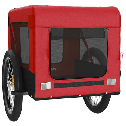 Rimorchio da Bici per Animali Rosso e Nero Oxford e Ferro - homemem39