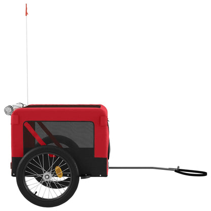 Rimorchio da Bici per Animali Rosso e Nero Oxford e Ferro - homemem39