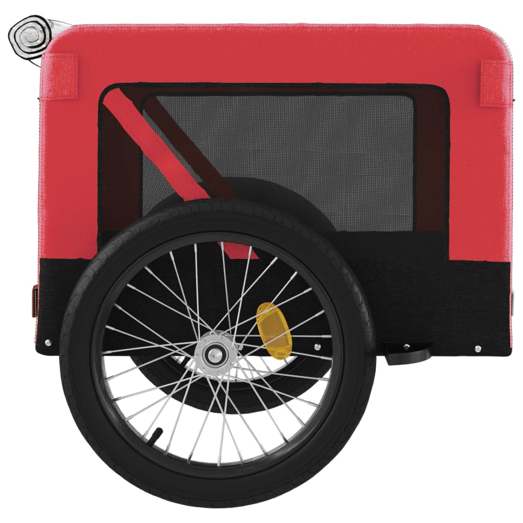 Rimorchio da Bici per Animali Rosso e Nero Oxford e Ferro | homemem39