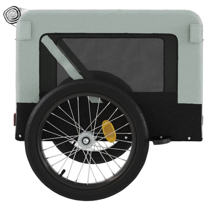 Rimorchio da Bici per Animali Grigio e Nero Oxford e Ferro | homemem39