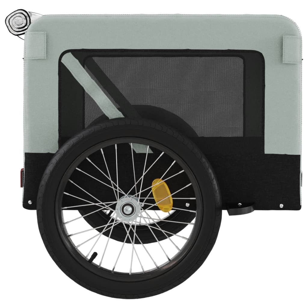 Rimorchio da Bici per Animali Grigio e Nero Oxford e Ferro - homemem39
