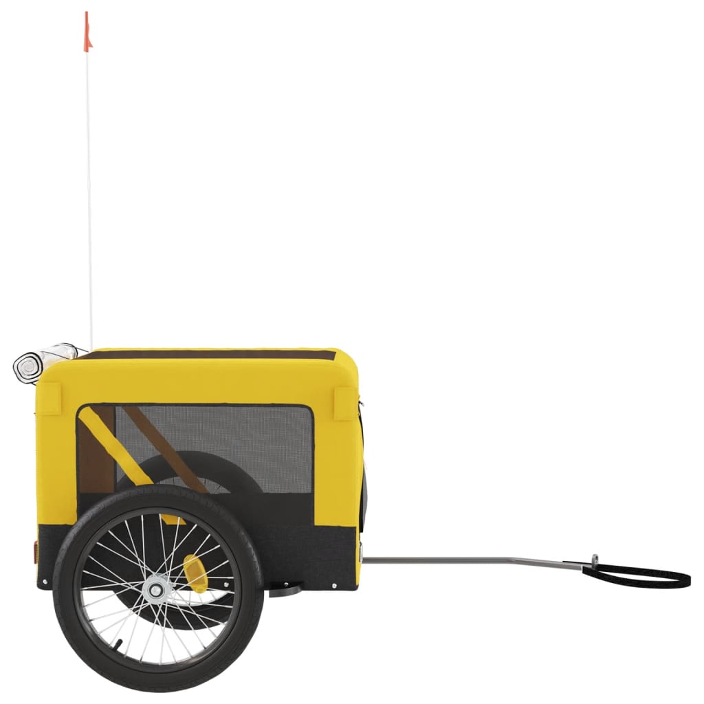 Rimorchio da Bici per Animali Giallo e Nero Oxford e Ferro - homemem39