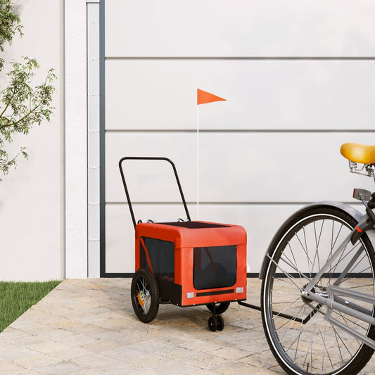 Rimorchio da Bici per Animali Arancione e Nero Oxford e Ferro - homemem39