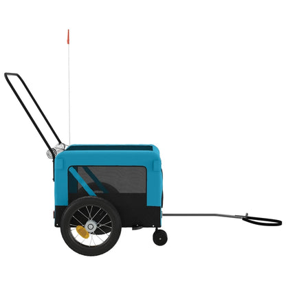 Rimorchio da Bici per Animali Blu e Nero Oxford e Ferro - homemem39