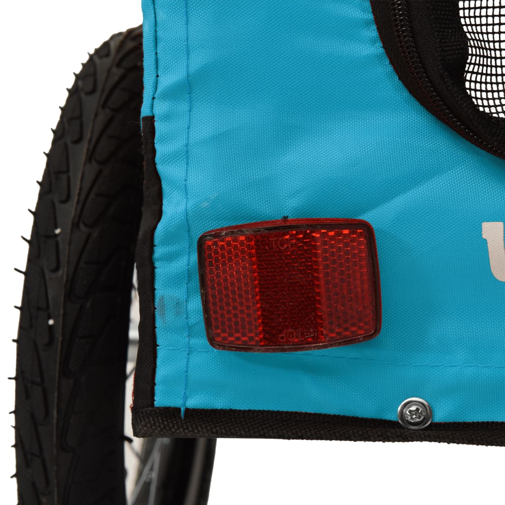 Rimorchio da Bici per Animali Blu e Nero Oxford e Ferro - homemem39