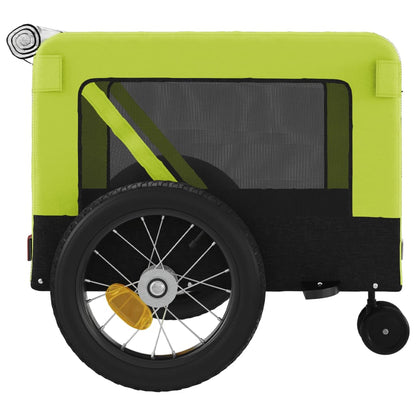 Rimorchio da Bici per Animali Verde e Nero Oxford e Ferro - homemem39