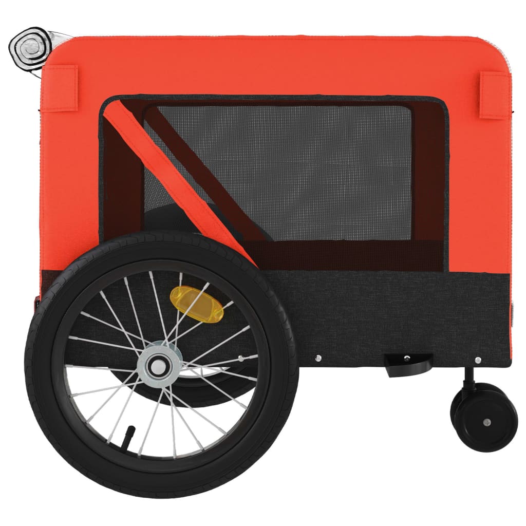 Rimorchio da Bici per Animali Arancione e Nero Oxford e Ferro - homemem39