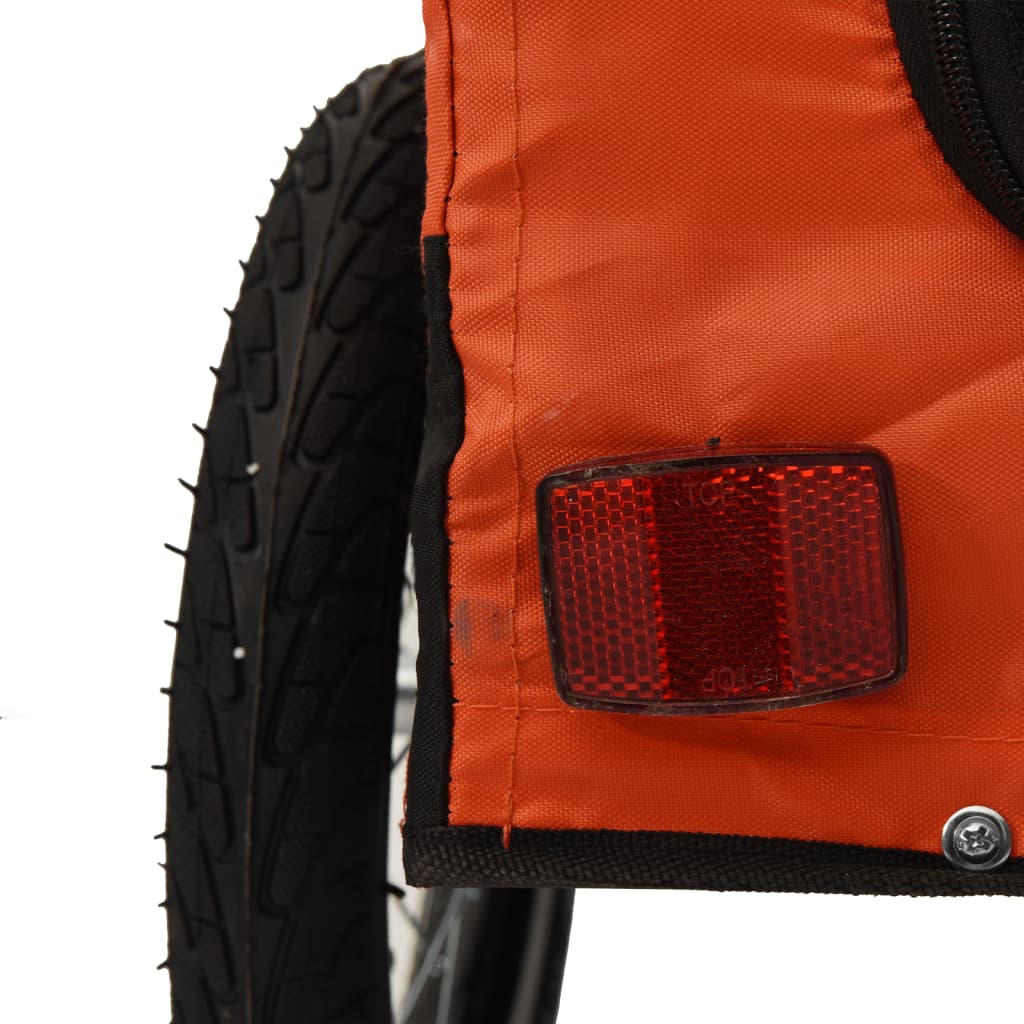 Rimorchio da Bici per Animali Arancione e Nero Oxford e Ferro - homemem39