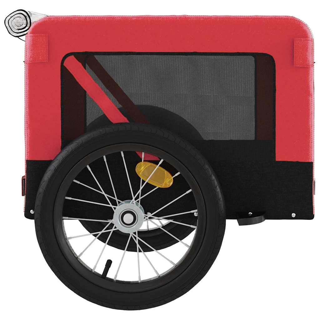 Rimorchio da Bici per Animali Rosso e Nero Oxford e Ferro | homemem39