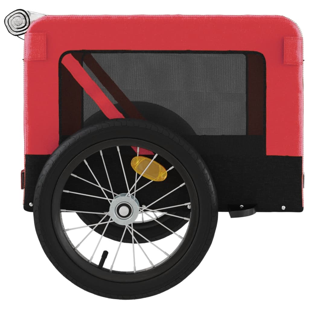 Rimorchio da Bici per Animali Rosso e Nero Oxford e Ferro - homemem39