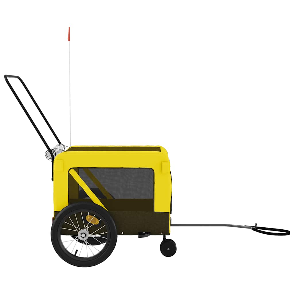 Rimorchio da Bici per Animali Giallo e Nero Oxford e Ferro | homemem39