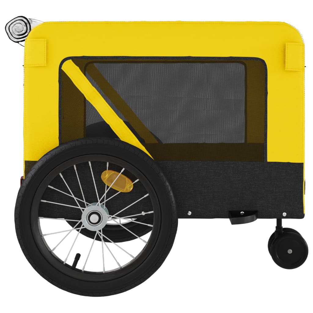 Rimorchio da Bici per Animali Giallo e Nero Oxford e Ferro - homemem39