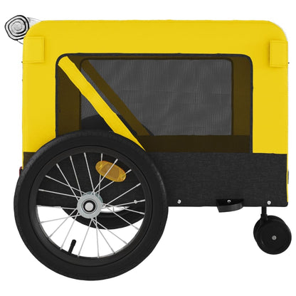 Rimorchio da Bici per Animali Giallo e Nero Oxford e Ferro - homemem39