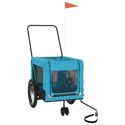 Rimorchio da Bici per Animali Blu e Nero Oxford e Ferro - homemem39