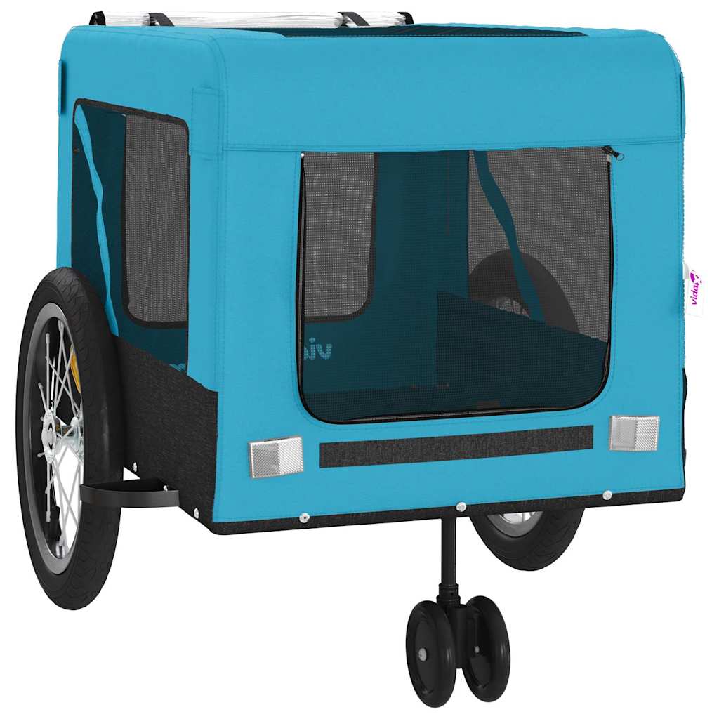 Rimorchio da Bici per Animali Blu e Nero Oxford e Ferro | homemem39
