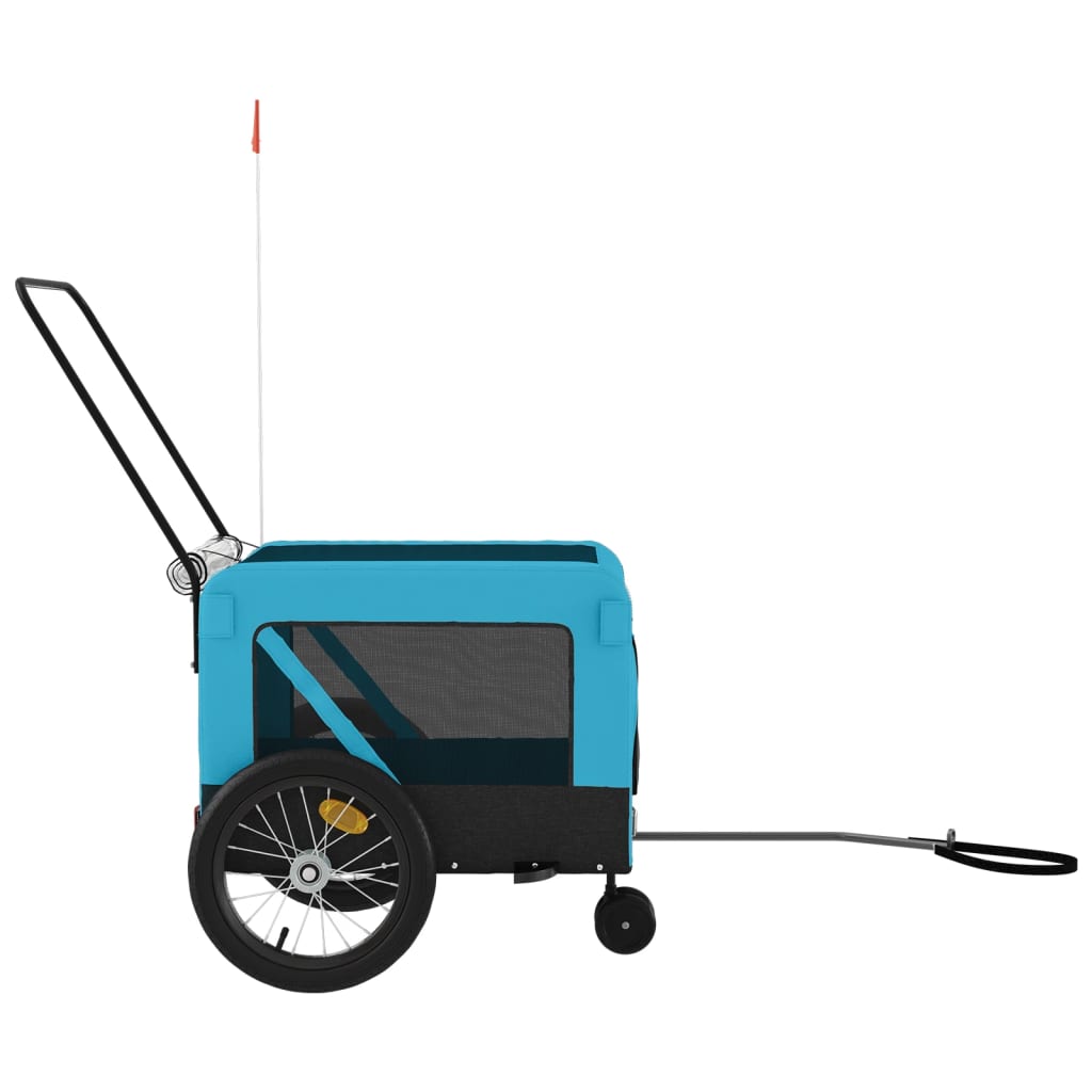 Rimorchio da Bici per Animali Blu e Nero Oxford e Ferro - homemem39