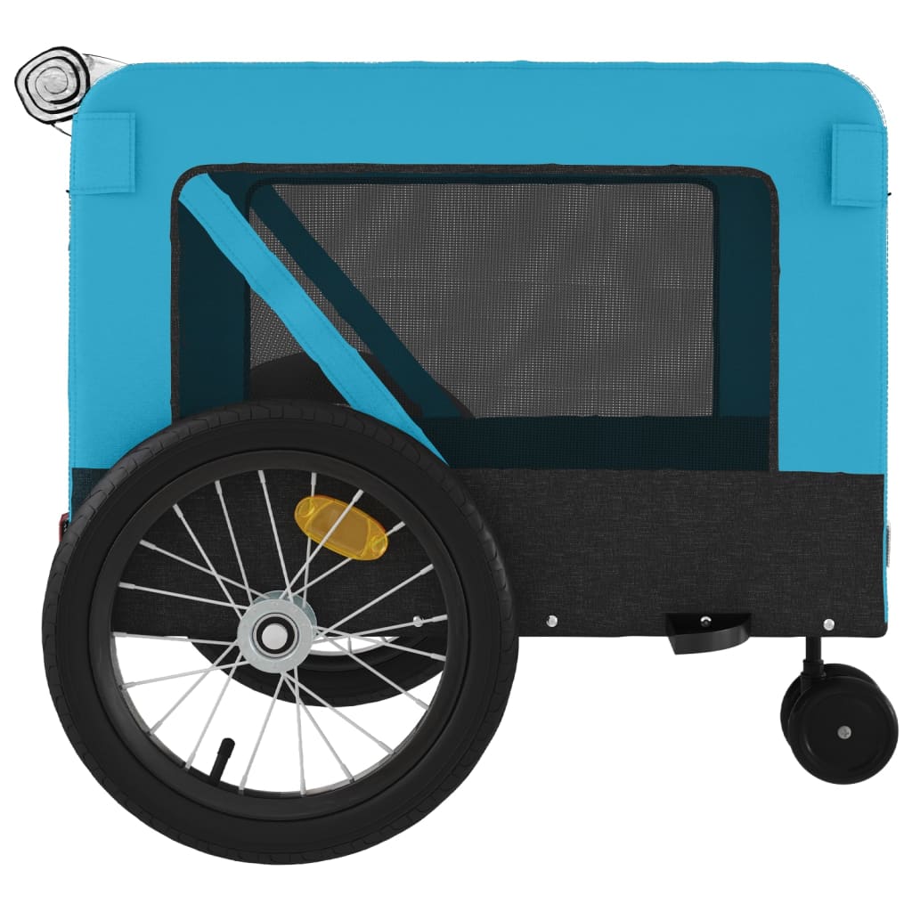 Rimorchio da Bici per Animali Blu e Nero Oxford e Ferro - homemem39
