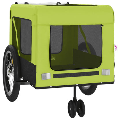 Rimorchio da Bici per Animali Verde e Nero Oxford e Ferro - homemem39