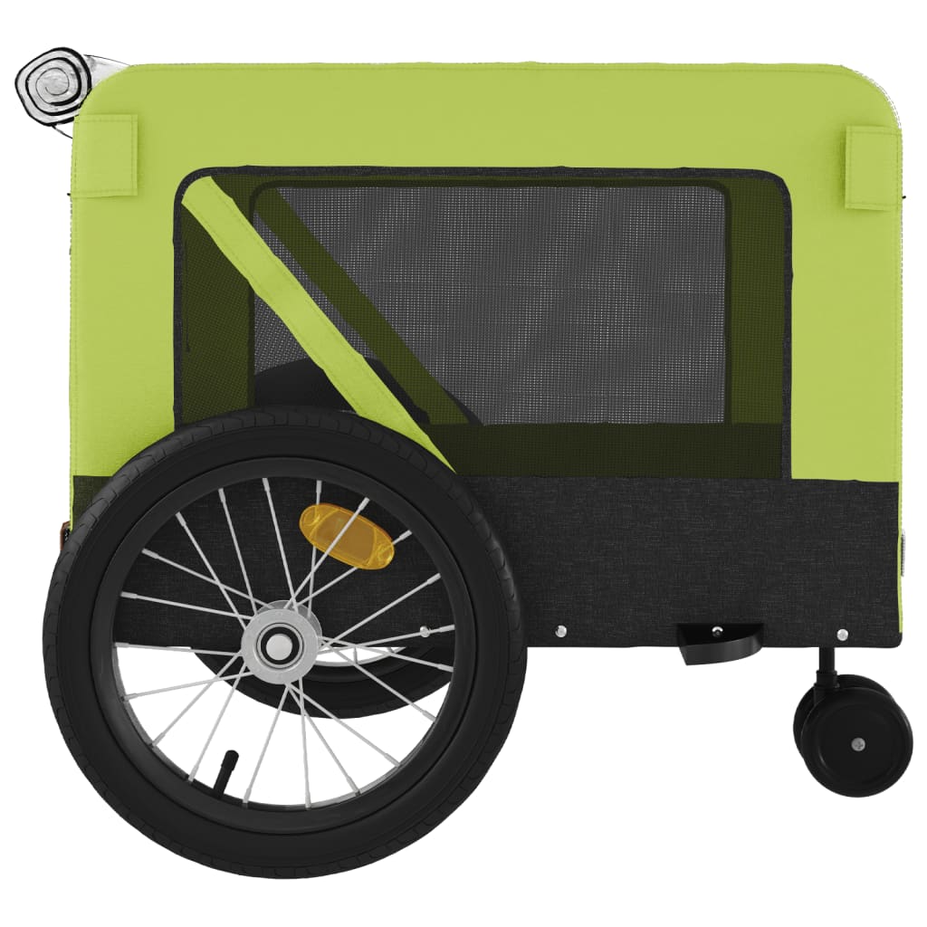 Rimorchio da Bici per Animali Verde e Nero Oxford e Ferro - homemem39