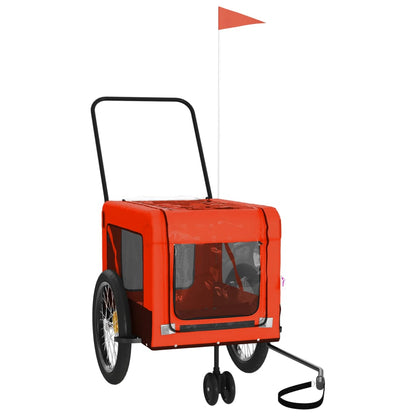 Rimorchio da Bici per Animali Arancione e Nero Oxford e Ferro | homemem39