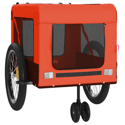 Rimorchio da Bici per Animali Arancione e Nero Oxford e Ferro - homemem39