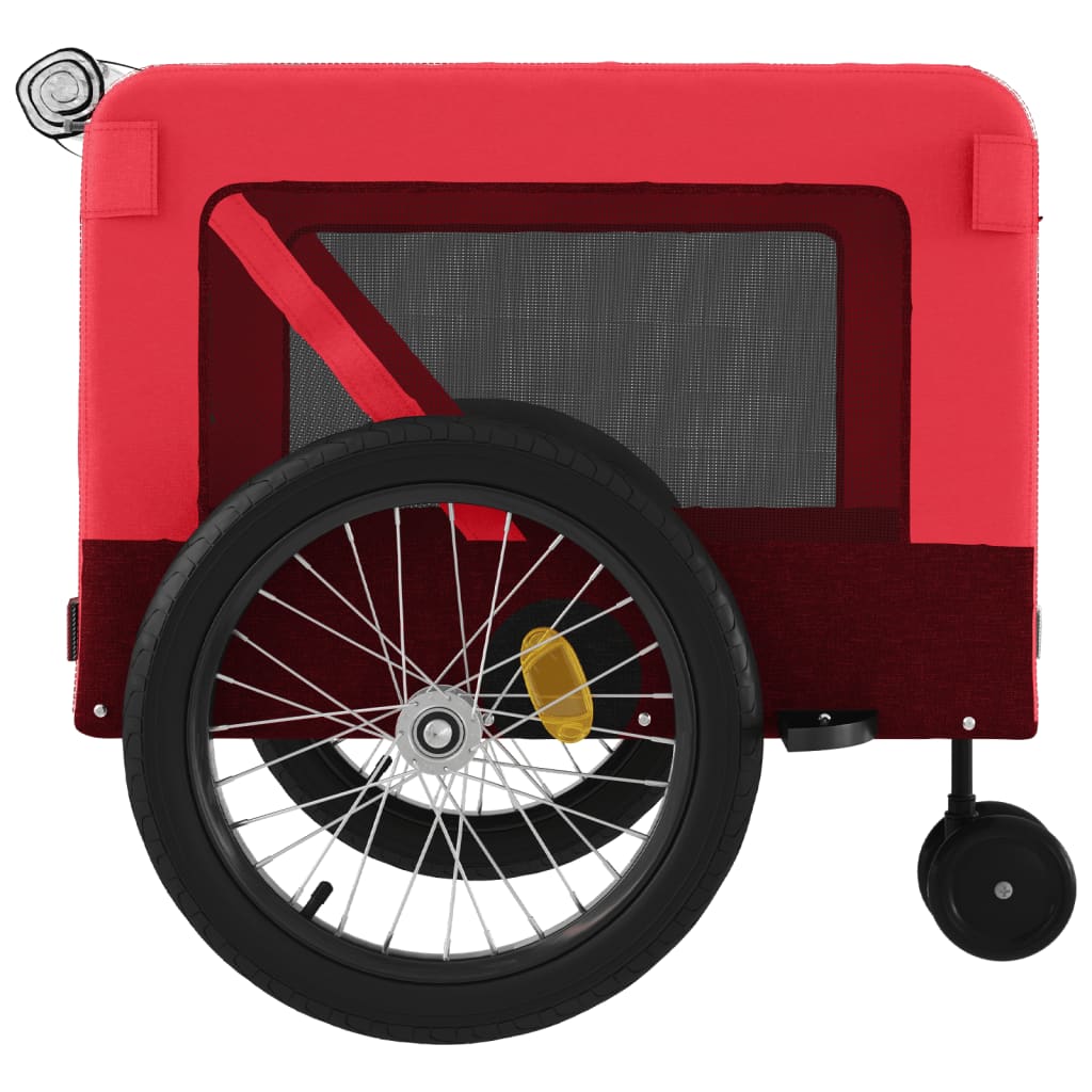 Rimorchio da Bici per Animali Rosso e Nero Oxford e Ferro - homemem39