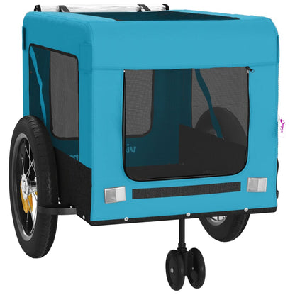 Rimorchio da Bici per Animali Blu e Nero Oxford e Ferro - homemem39