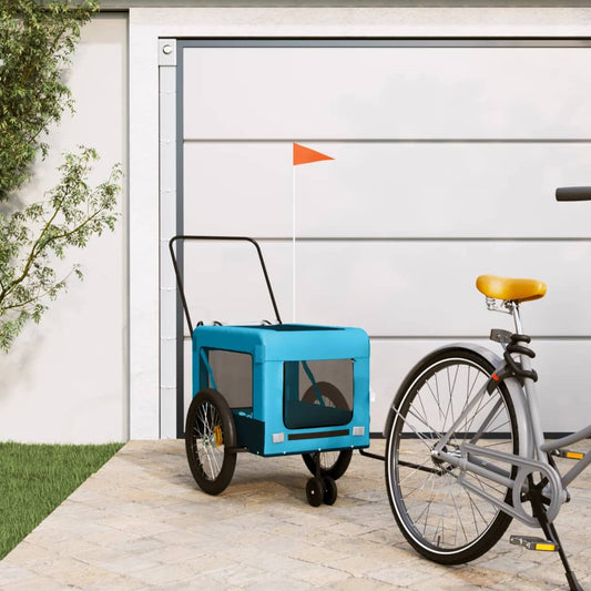 Rimorchio da Bici per Animali Blu e Nero Oxford e Ferro - homemem39