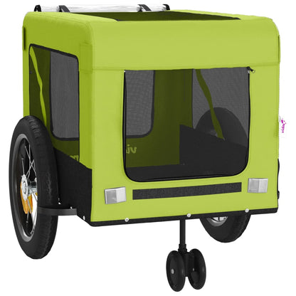 Rimorchio da Bici per Animali Verde e Nero Oxford e Ferro - homemem39
