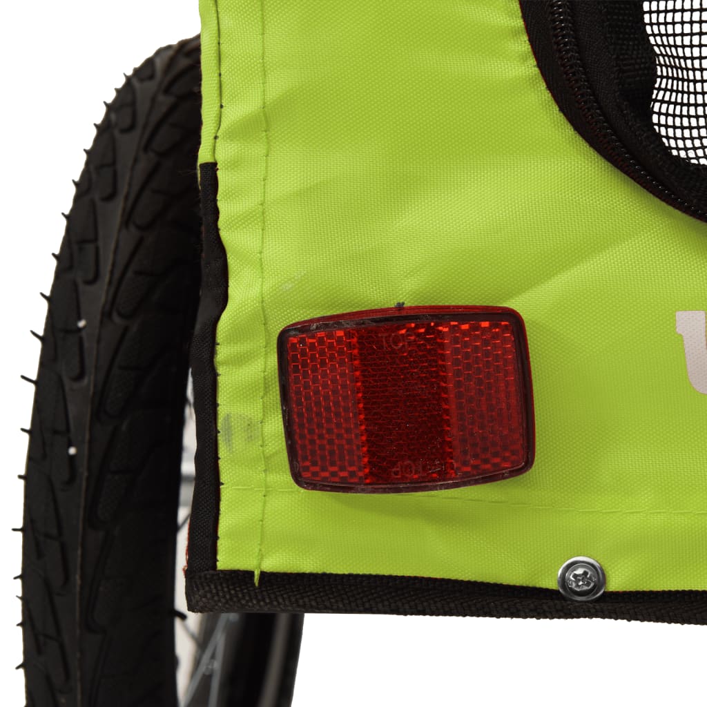 Rimorchio da Bici per Animali Verde e Nero Oxford e Ferro - homemem39