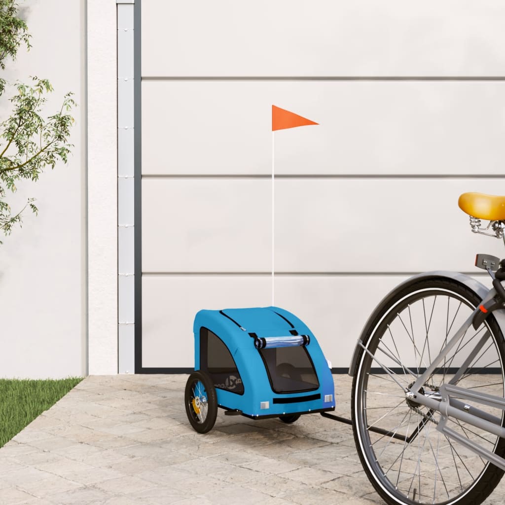 Rimorchio da Bici per Animali Blu Oxford e Ferro - homemem39