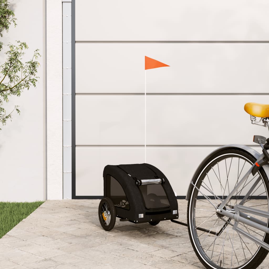 Rimorchio da Bici per Animali Nero Oxford e Ferro - homemem39
