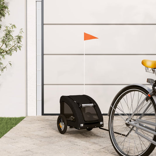 Rimorchio da Bici per Animali Nero Oxford e Ferro - homemem39