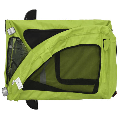 Rimorchio da Bici per Animali Verde Oxford e Ferro - homemem39