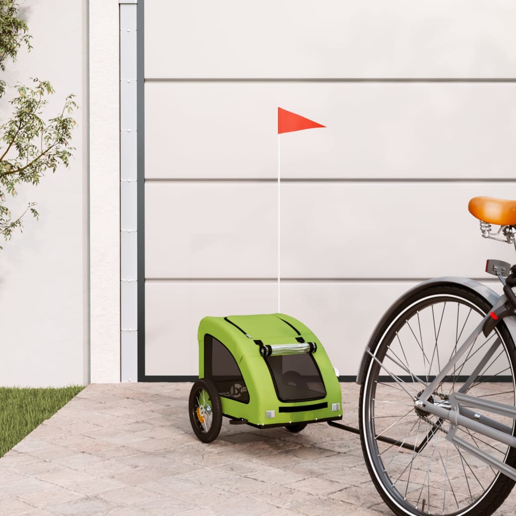 Rimorchio da Bici per Animali Verde Oxford e Ferro | homemem39