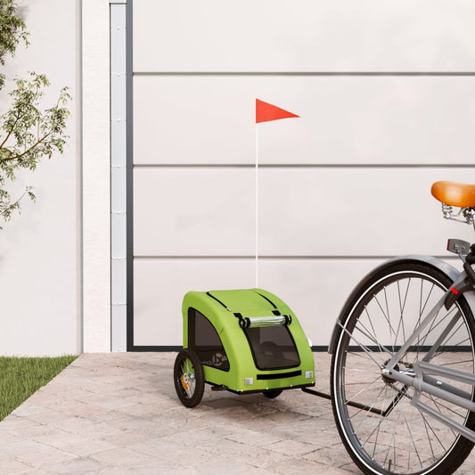 Rimorchio da Bici per Animali Verde Oxford e Ferro - homemem39