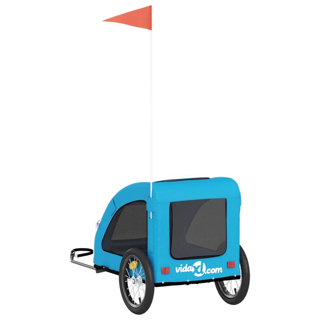 Rimorchio da Bici per Animali Blu Oxford e Ferro - homemem39