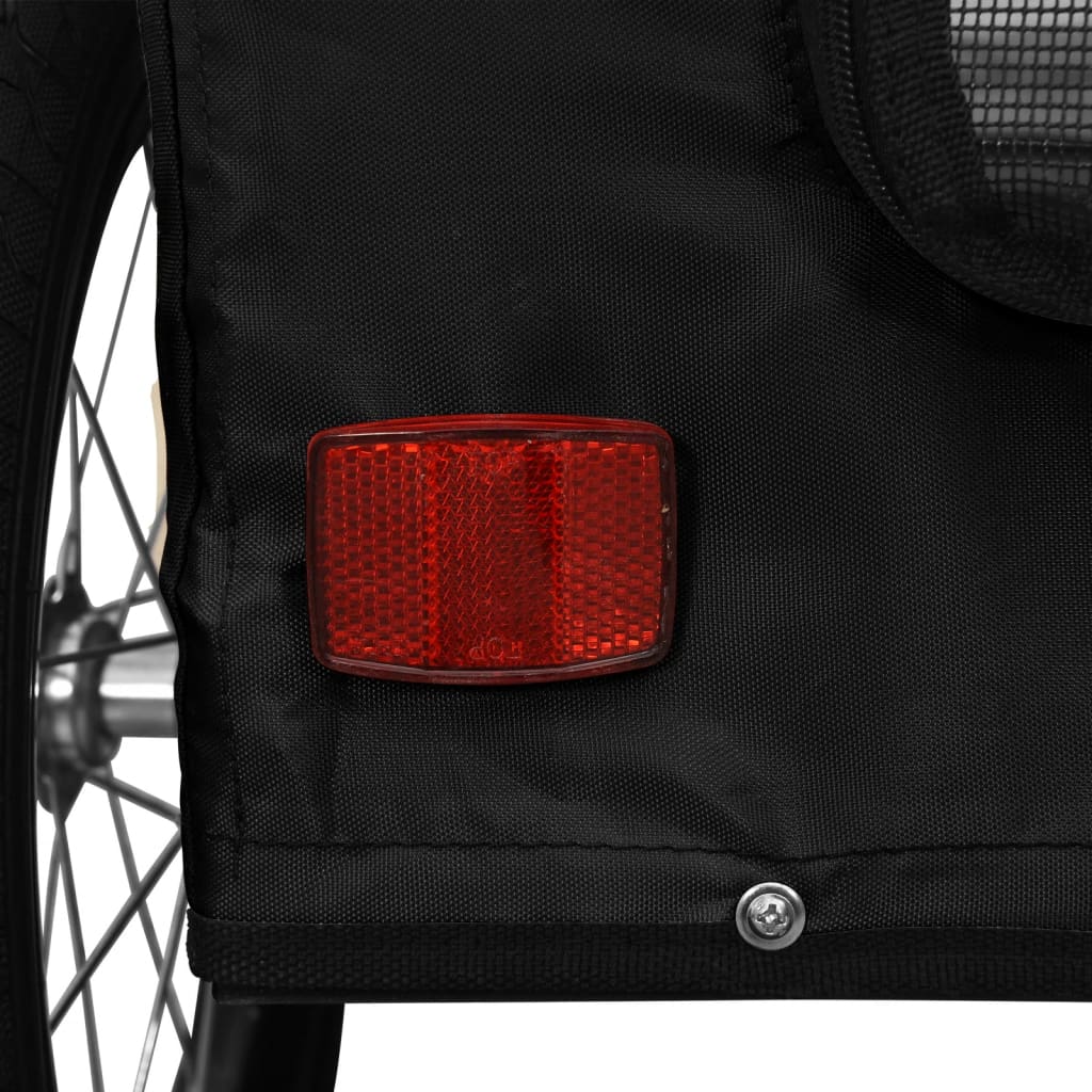 Rimorchio da Bici per Animali Nero Oxford e Ferro | homemem39