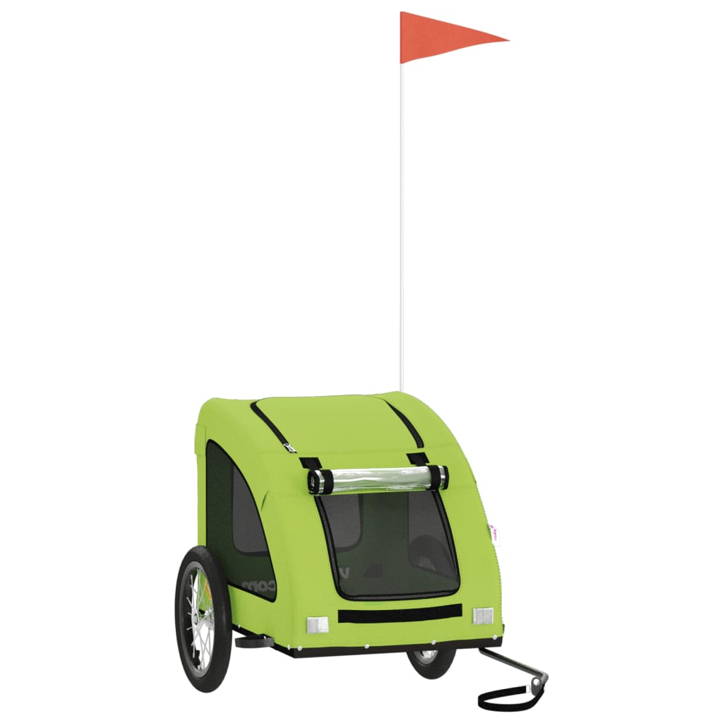 Rimorchio da Bici per Animali Verde Oxford e Ferro - homemem39