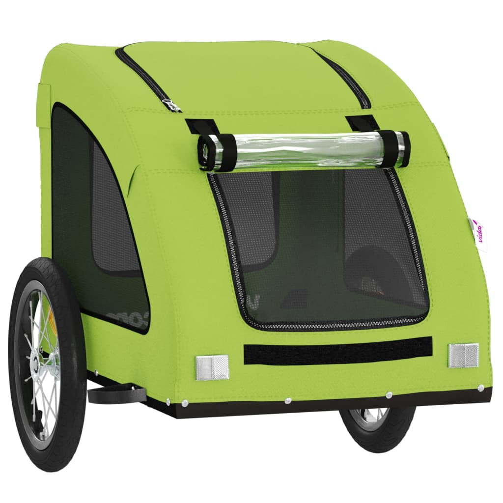 Rimorchio da Bici per Animali Verde Oxford e Ferro - homemem39