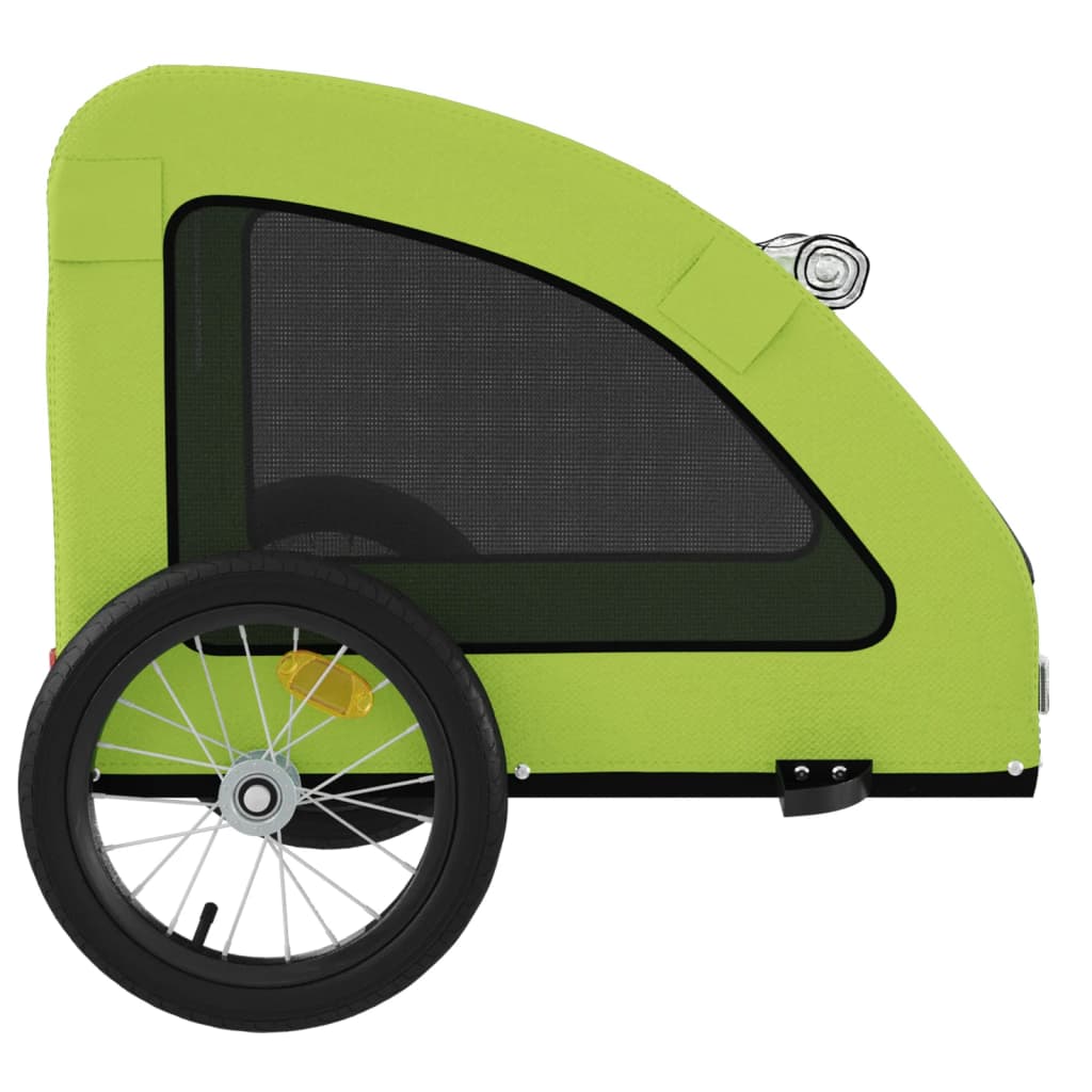 Rimorchio da Bici per Animali Verde Oxford e Ferro - homemem39